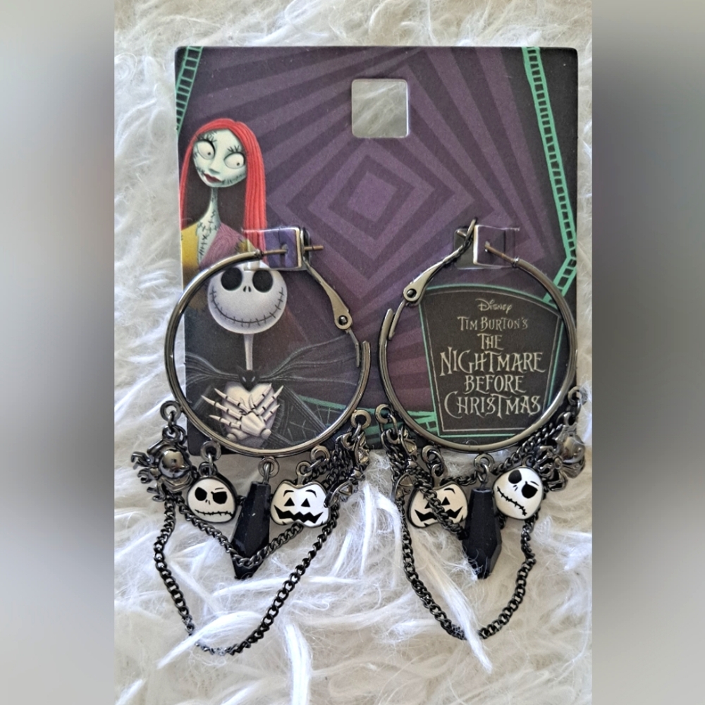 Nightmare Before Christmas Jack Skellington I AM Earrings Halloween Accessories